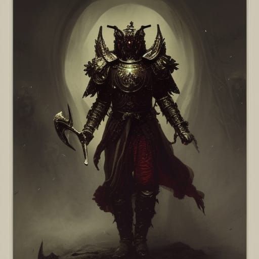 Demonic Knight in Heavily Decorated Armor