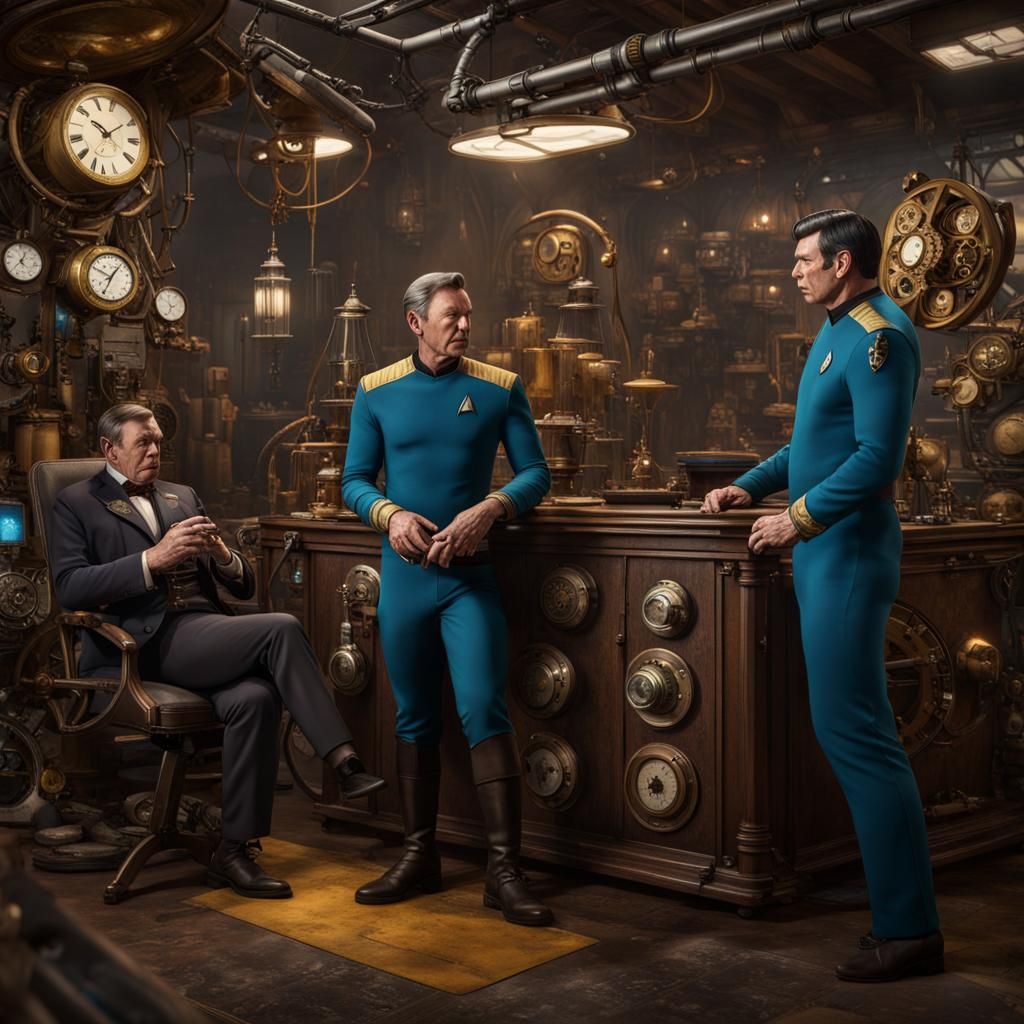 Steampunk Star Trek Crew: Kirk, McCoy, Spock