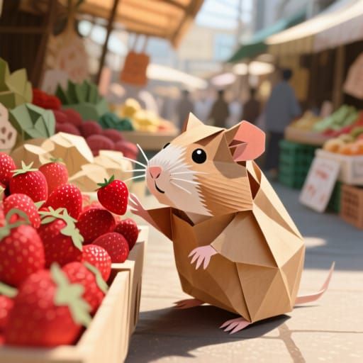 Paper Guinea Pig Shops for Strawberries for Pie