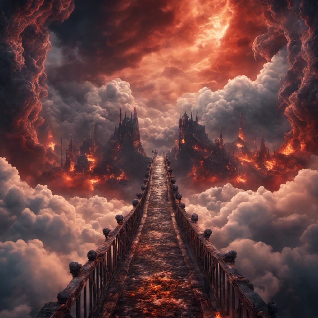 Bridge Between Heaven and Hell: Detailed Matte Painting