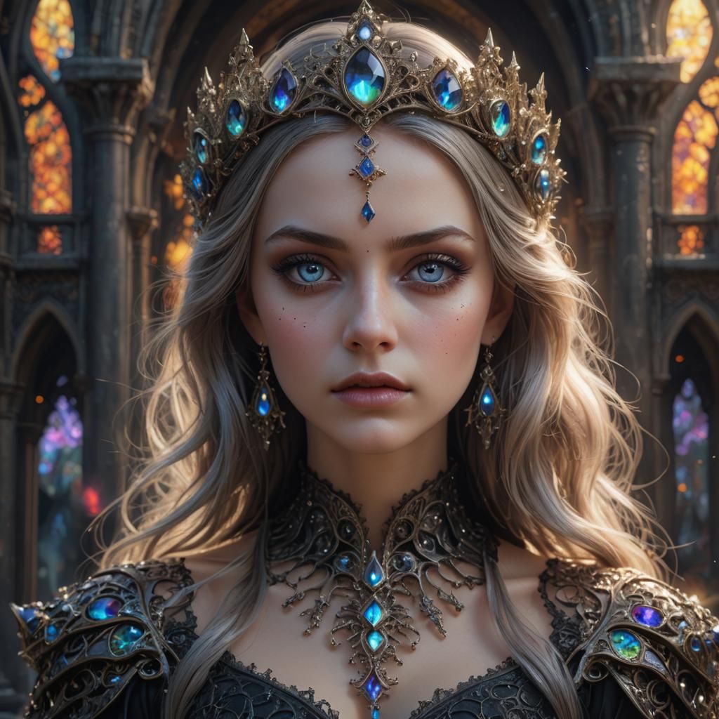 Detailed Gothic Princess Fantasy Illustration