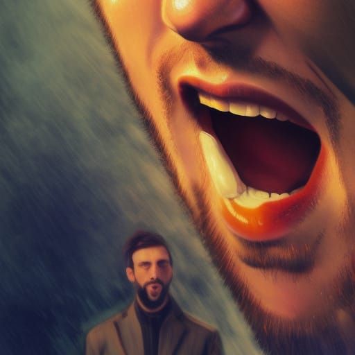 Hyperrealistic Portrait of Two Men in Splash Art Style