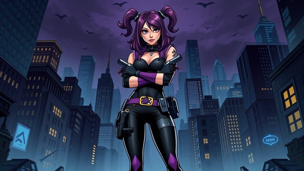 Jinx, Arcane's Iconic Loose Cannon, in Bold Comic Book Style