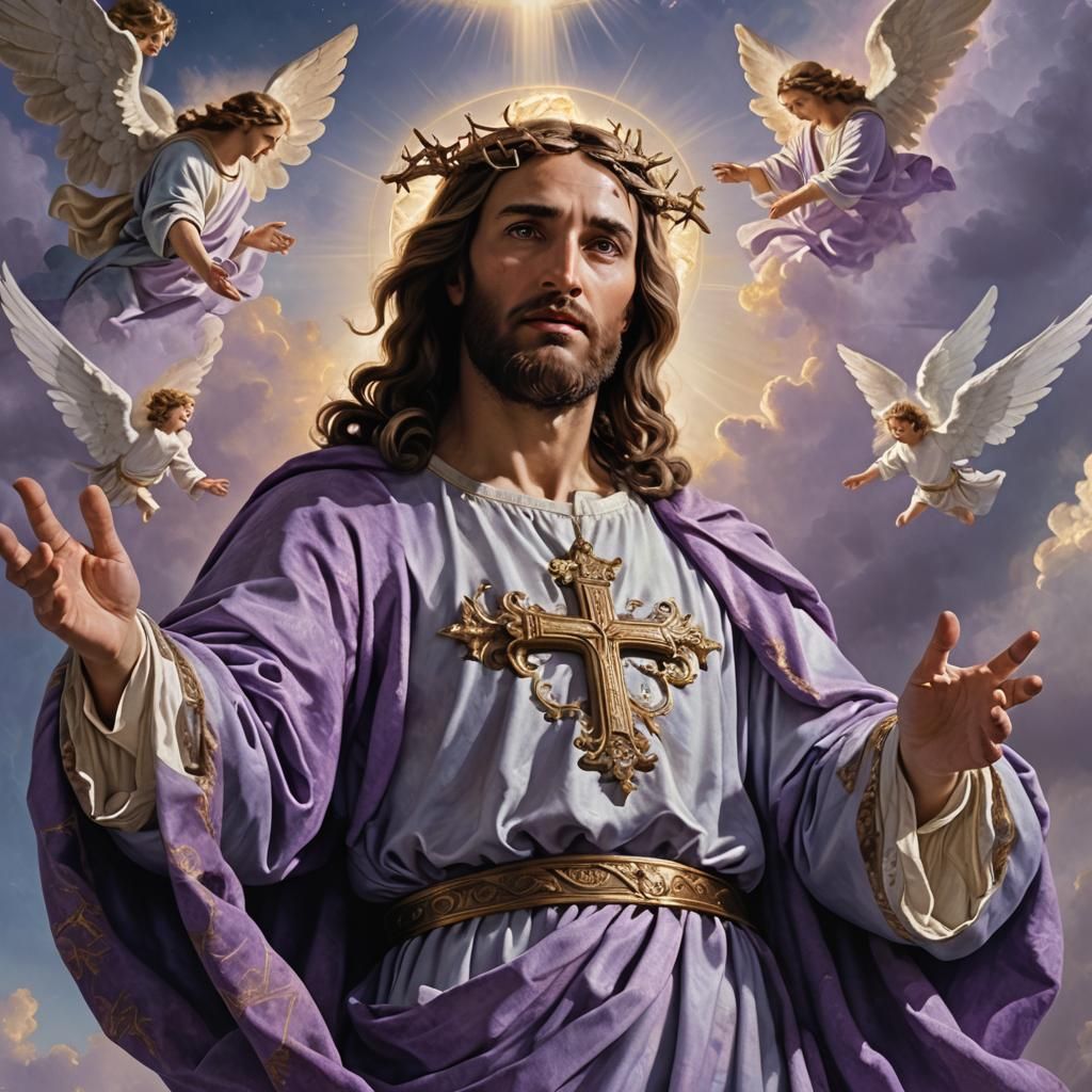 Jesus Christ Portrait in Baroque Matte Painting Style