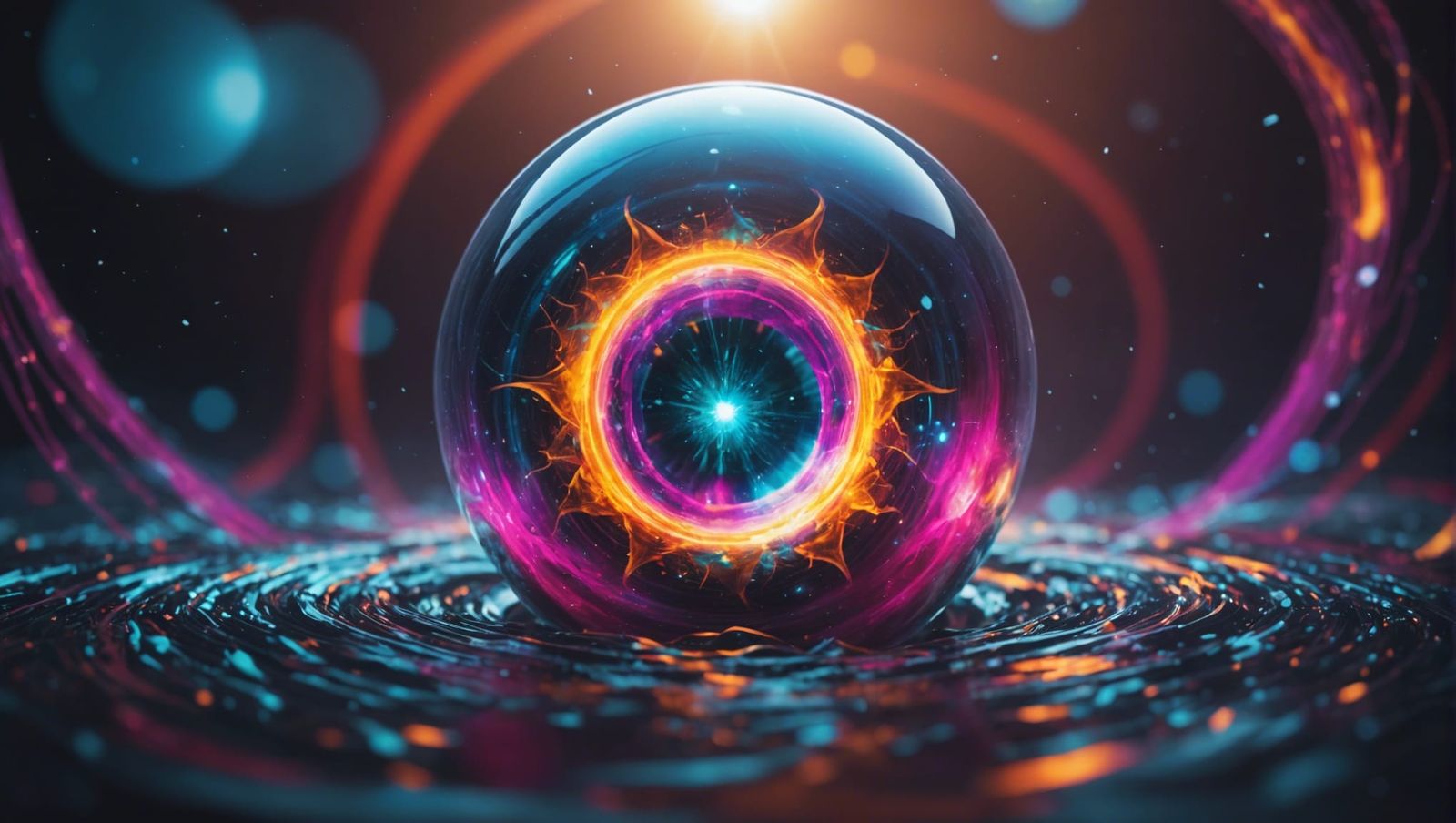 Surreal Womb Interior as Colorful Splash Art