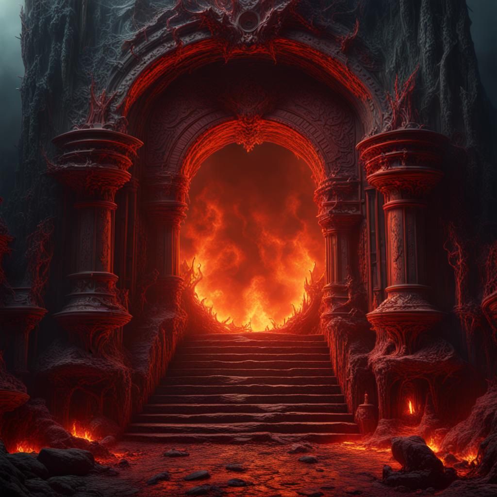 Detailed Matte Painting of the Entrance to Hell