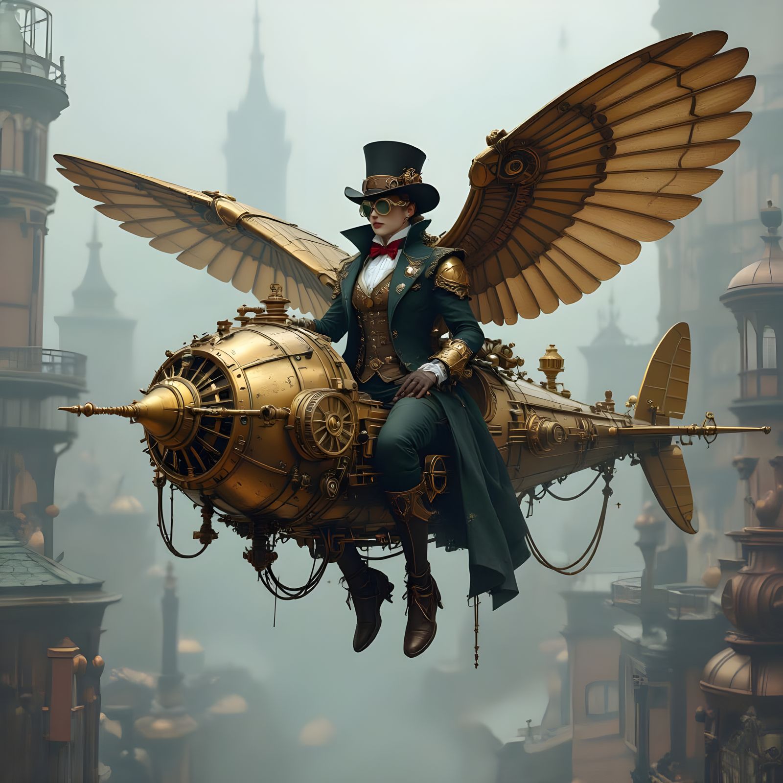 Steampunk Ornithopter Concept Art