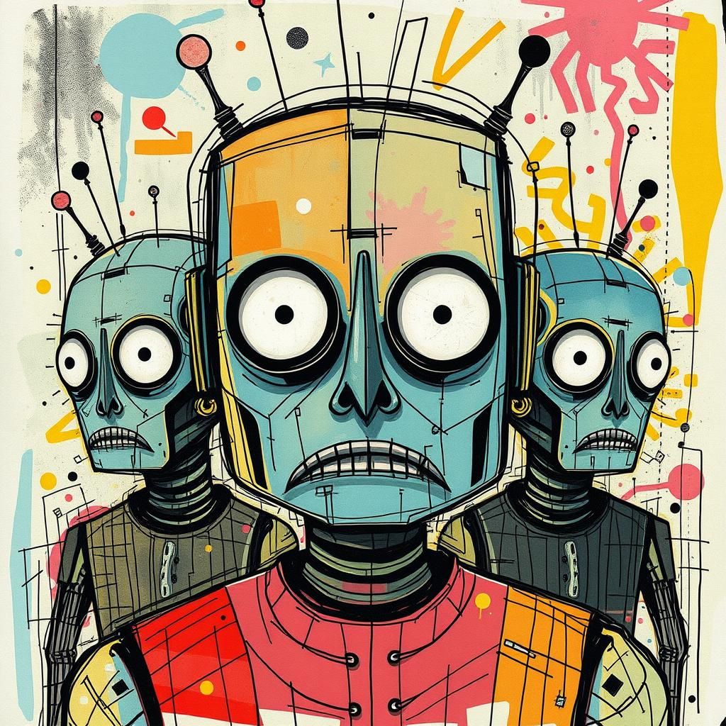 Android Pop Art with Cubist Elements