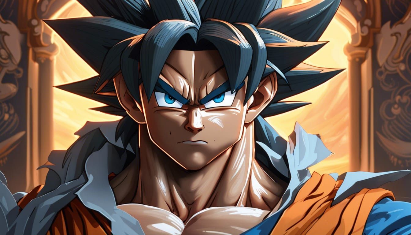 Hyperrealistic 3D Render of Goku