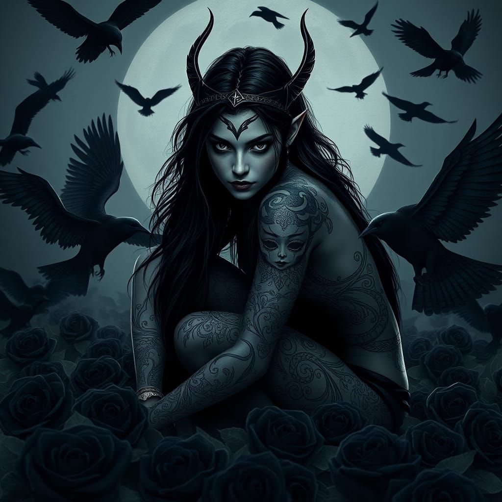 Gritty Cyberpunk Goddess Morrigan