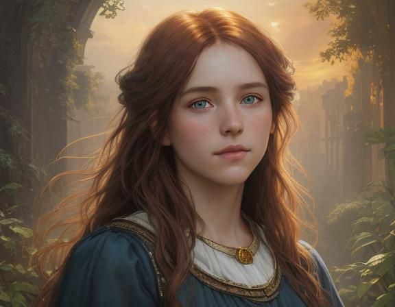 Medieval Irish Woman: A Pre-Raphaelite Portrait