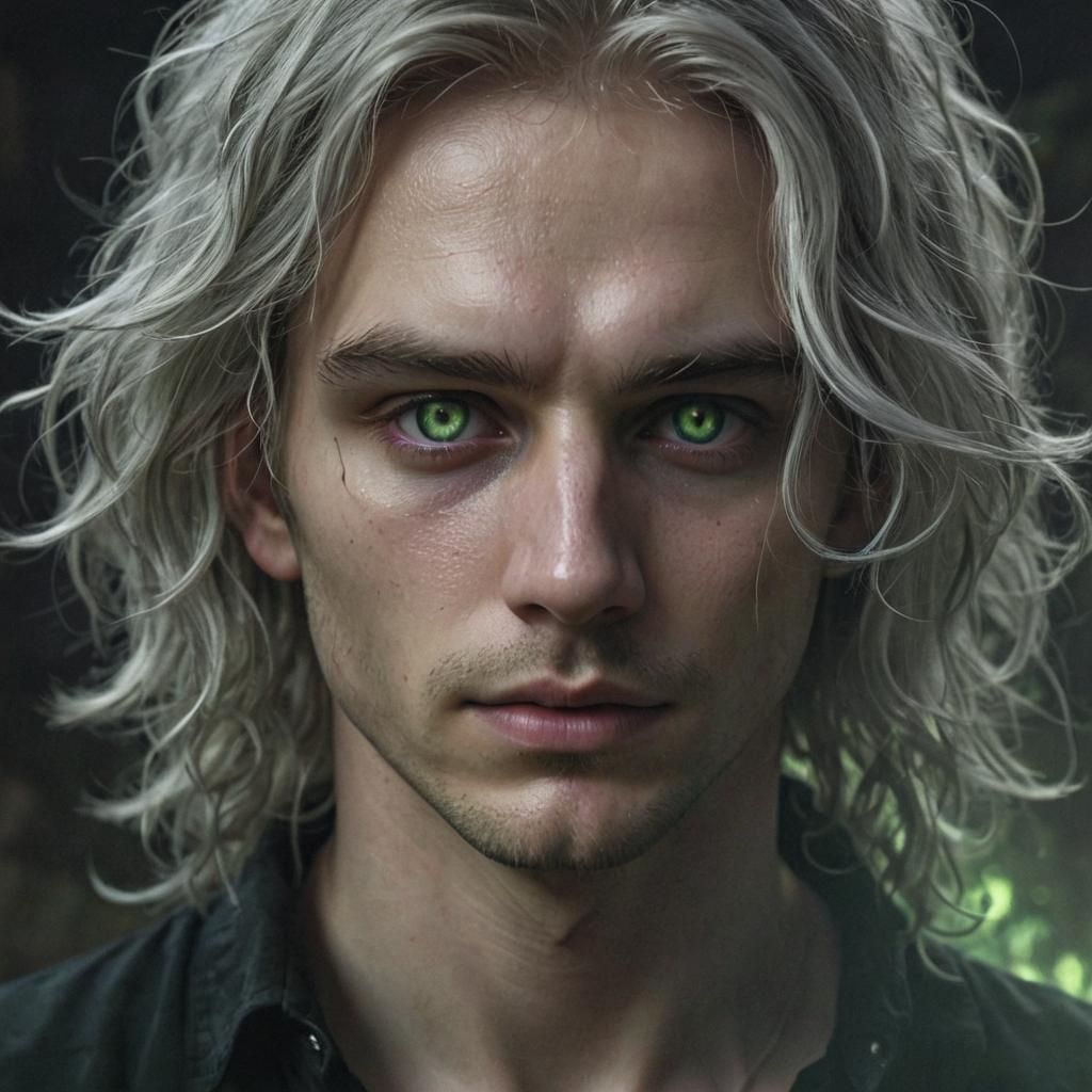 Ethereal Young Man in Dark Fantasy Style