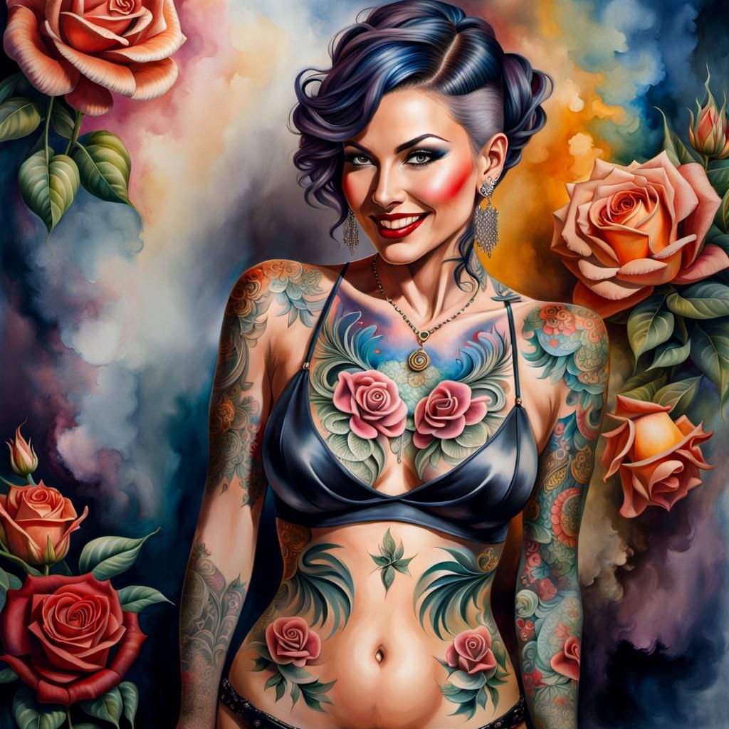Woman with tattoos