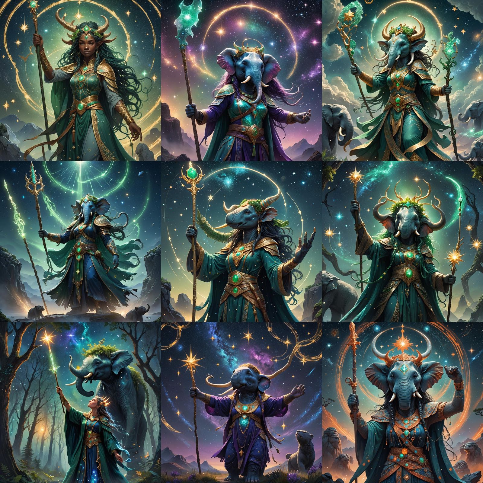 Loxodon Star Druid Fantasy Concept Art