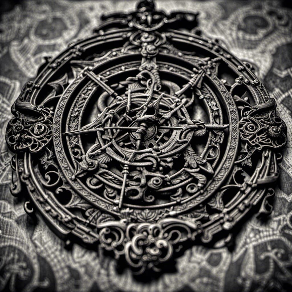 Mysterious Talisman with Skull and Intricate Details