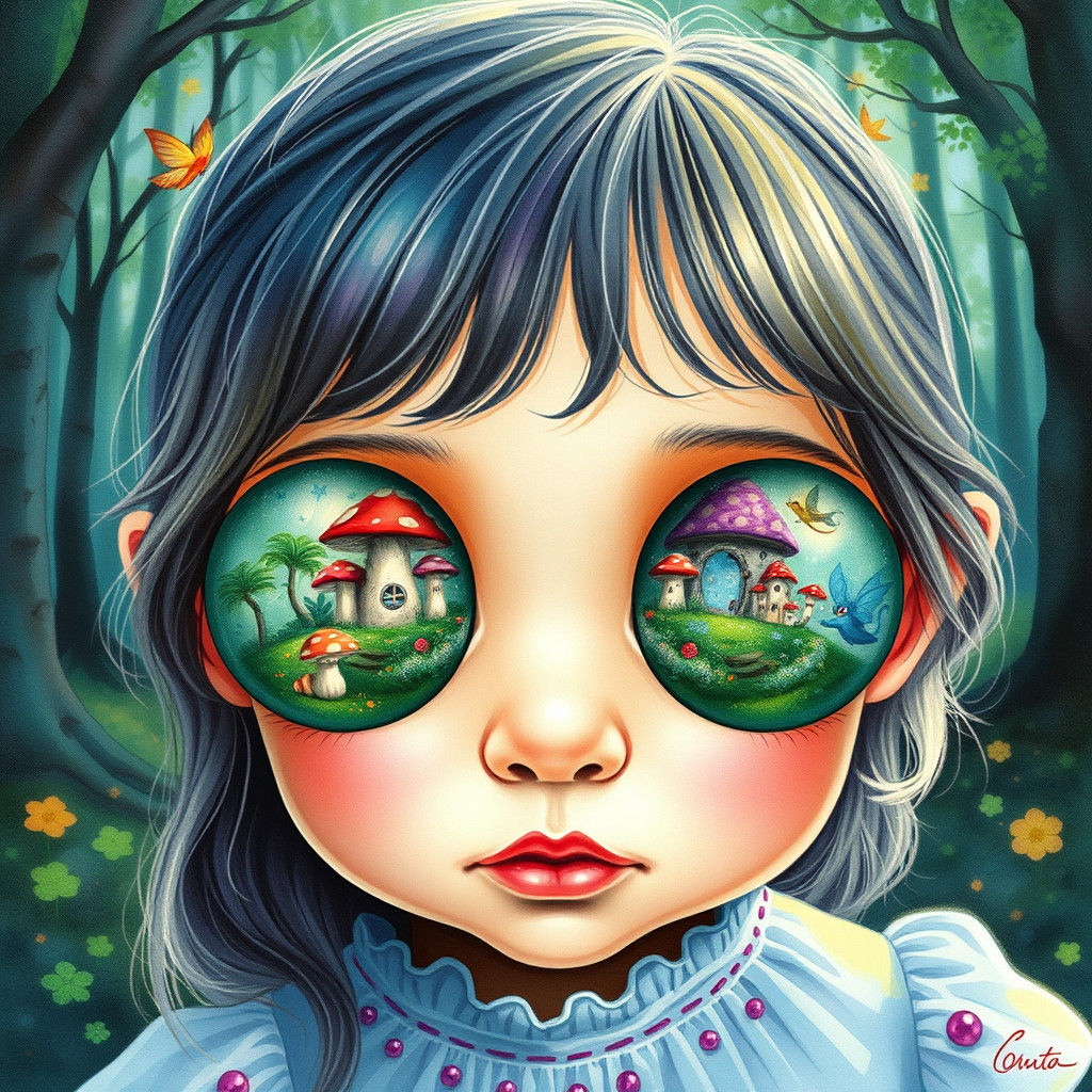 Fantasy Worlds Reflected in a Child's Eyes