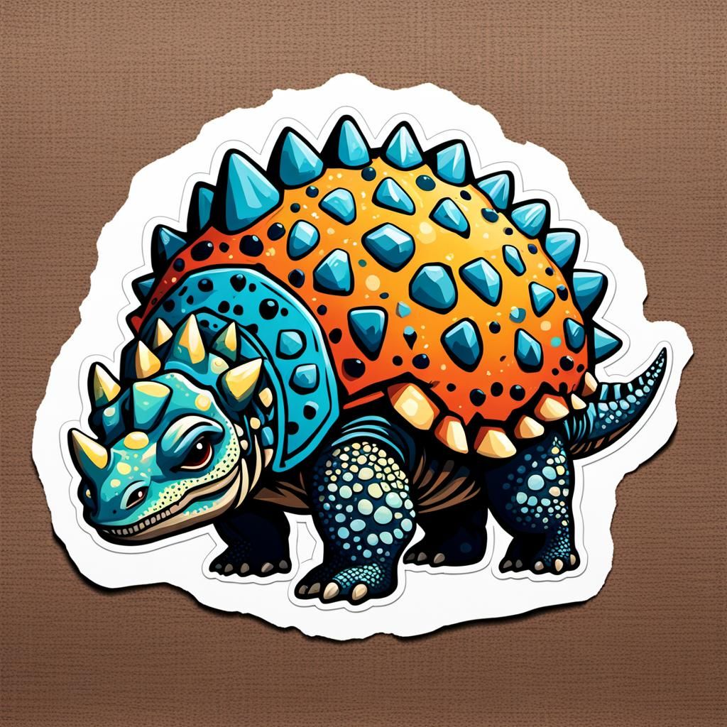 Rockback Ankylosaurus Sticker Canvas Painting