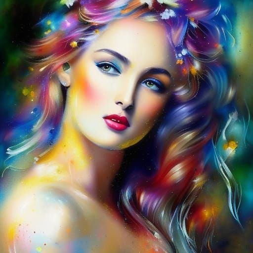 Greek Goddess Portrait in Painterly Speedpaint Style