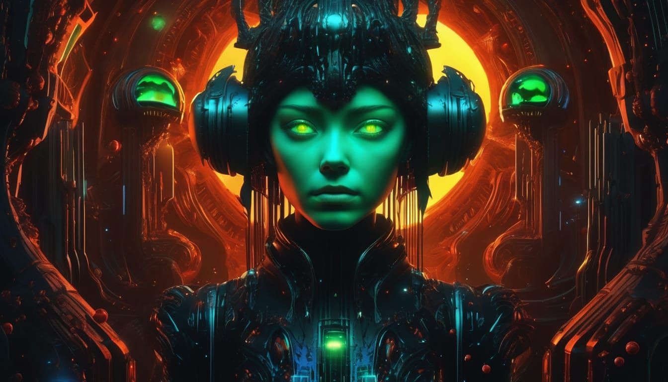 Fractured Portrait in Biomechanical Surrealism