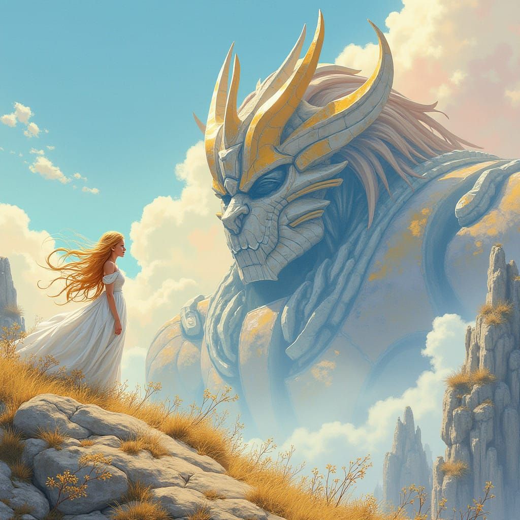 Brave Princess Stands atop Unicron's Slumbering Form in Soft...