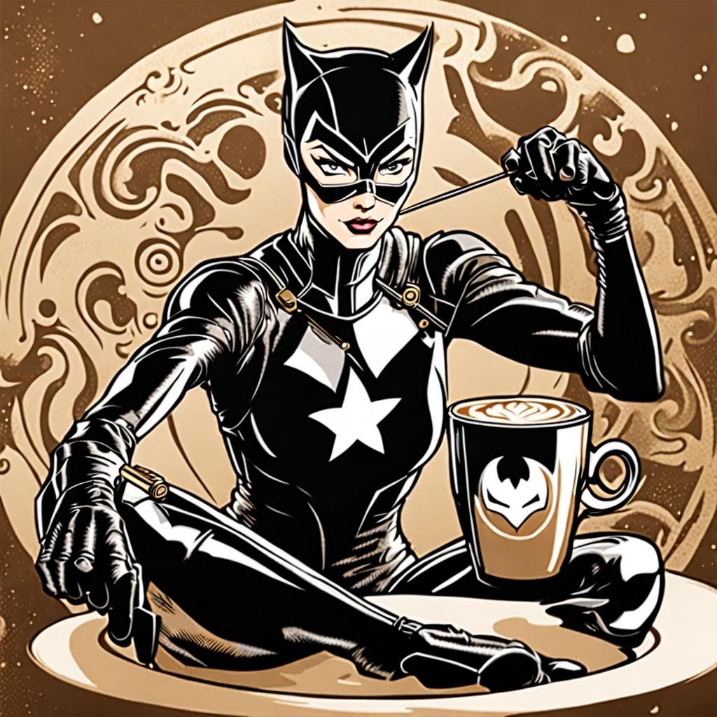 Latte Art: DC Comics' Catwoman Full Body