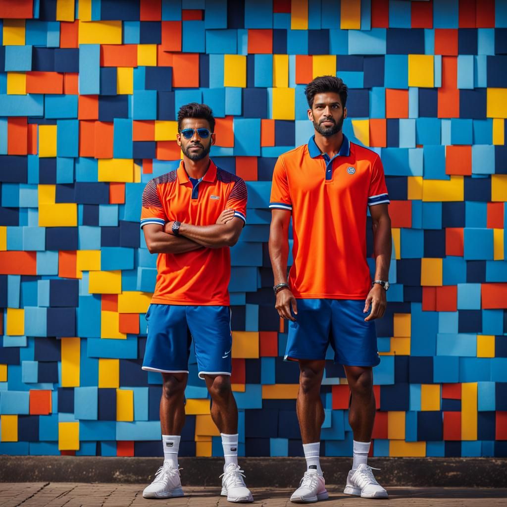 Sneaker Store Salesperson Surrounded by Colorful Shoes