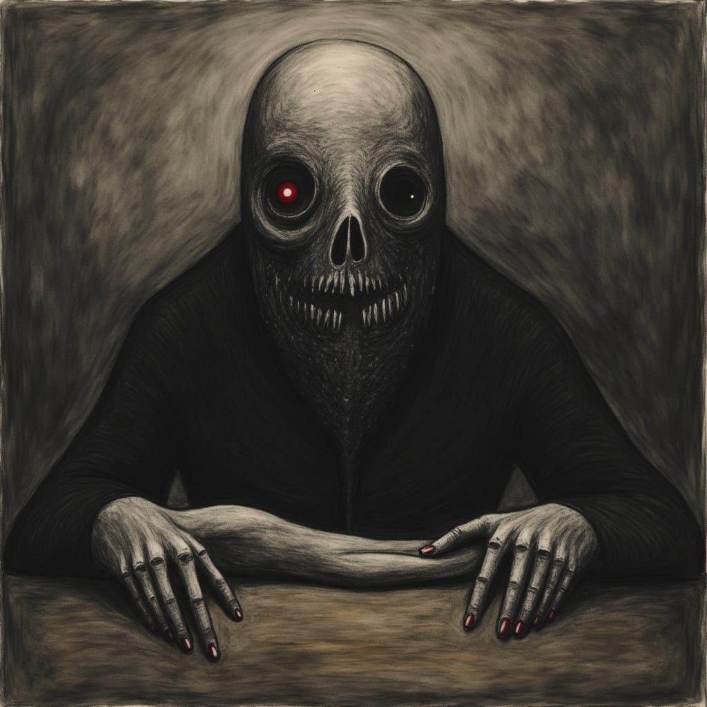 Dark Figure Looms in Surrealist Nightmare