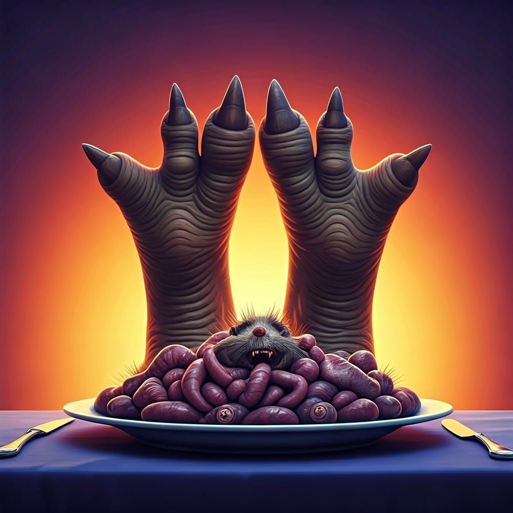 Dinosaurs Dine on Rodent Guts: 3D Digital Art