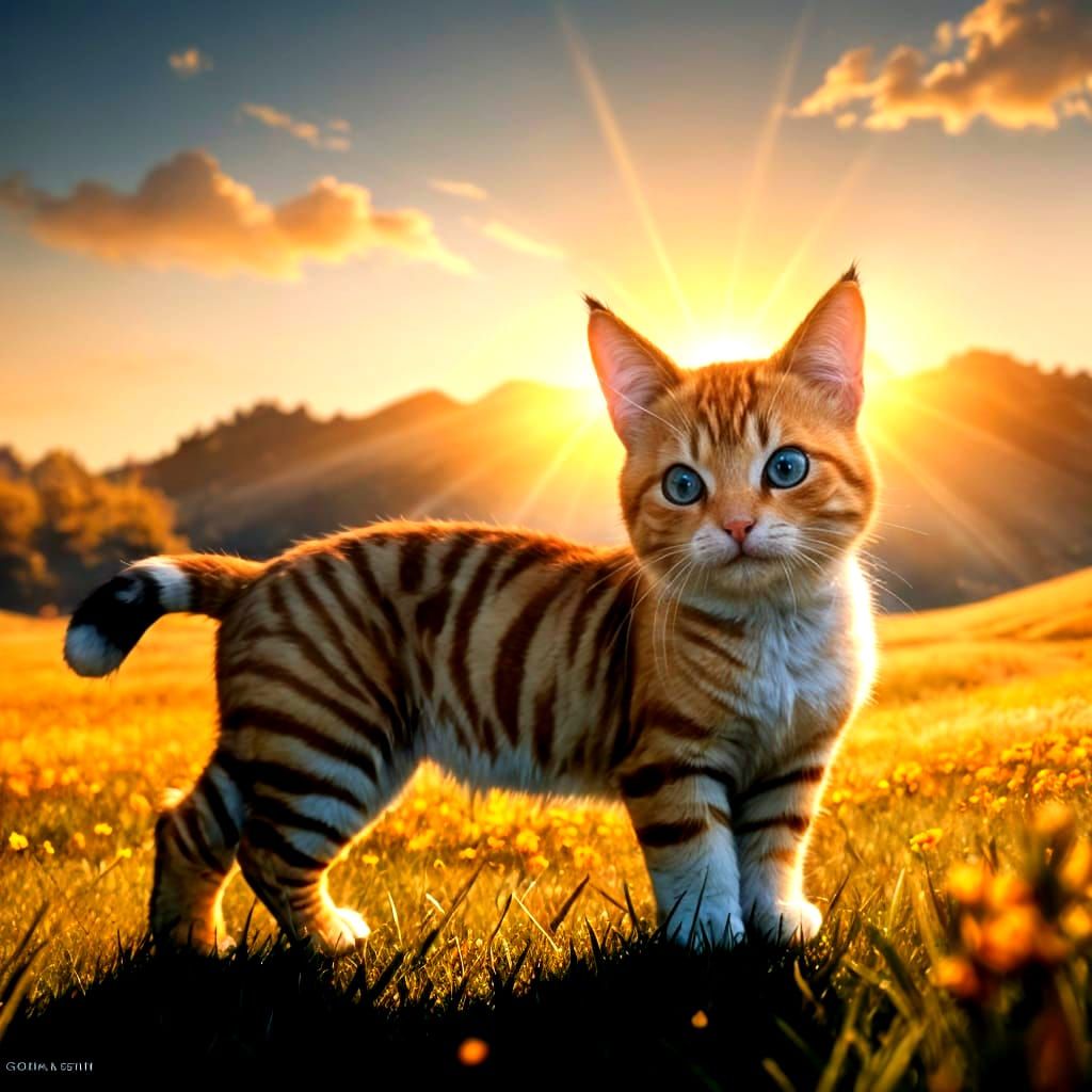 an orange tabby kitten playing with a fluffy white bunny