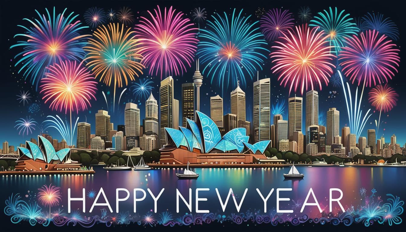 Sydney Fireworks: New Year's Celebration in Blue Hour