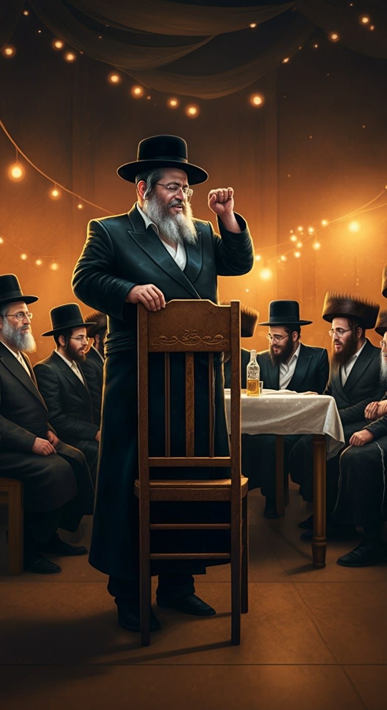 Hasidic Man Performing at Wedding in Comic Style