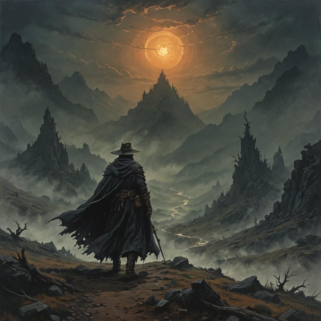 The dark wanderer, art of Larry Elmore