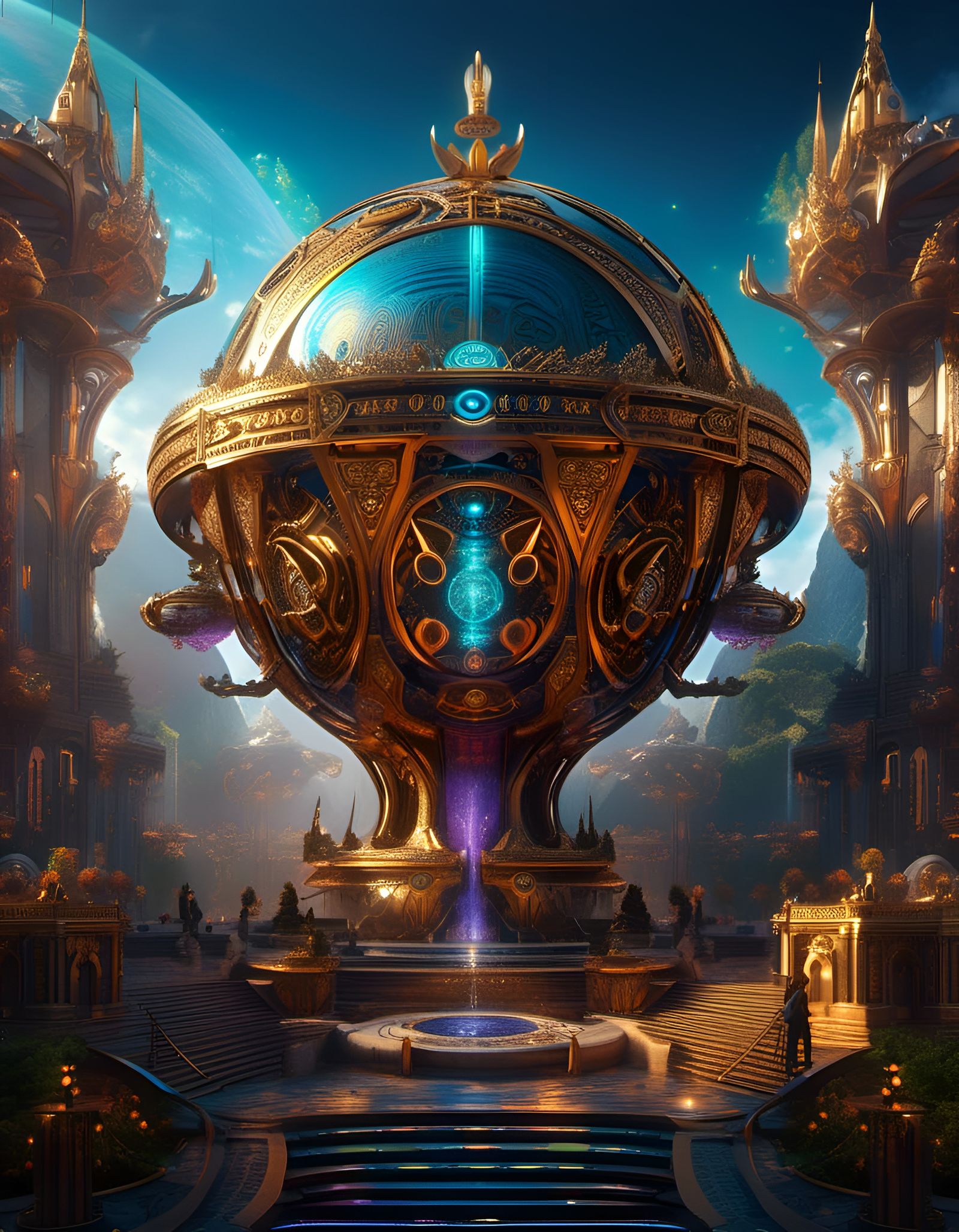 Elven Spiritual Machine: Detailed Fantasy Concept Art