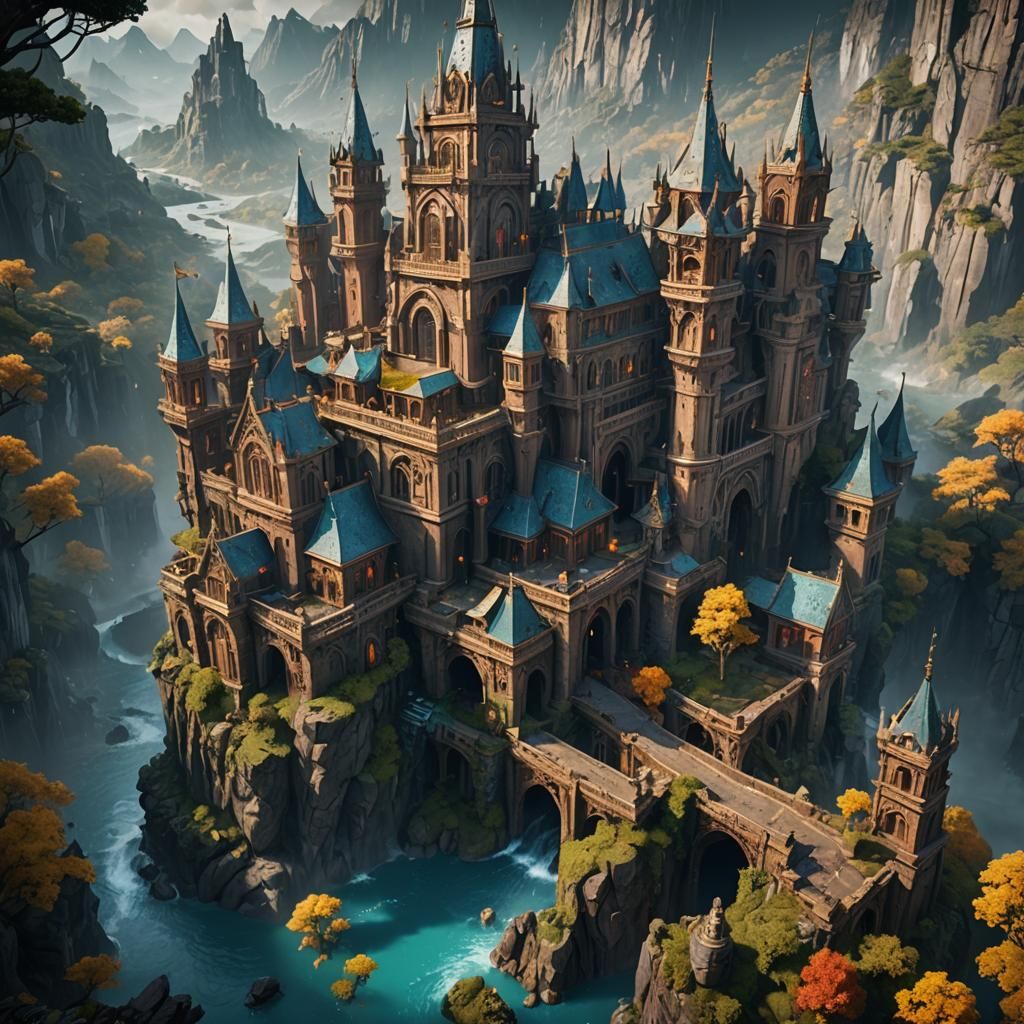 Fantastical Matte Painting in Deep Color, 8K