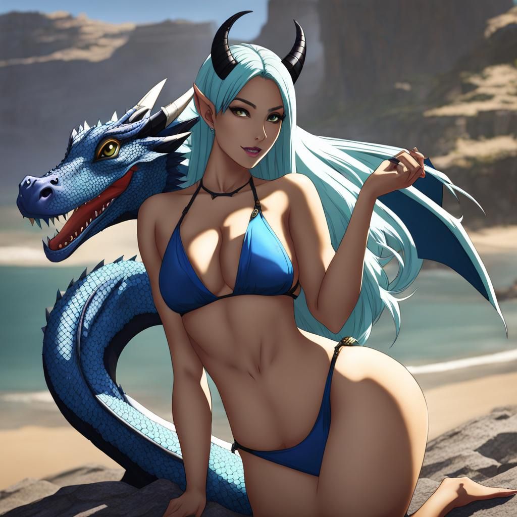 Dragoness Pin-Up in Bikini