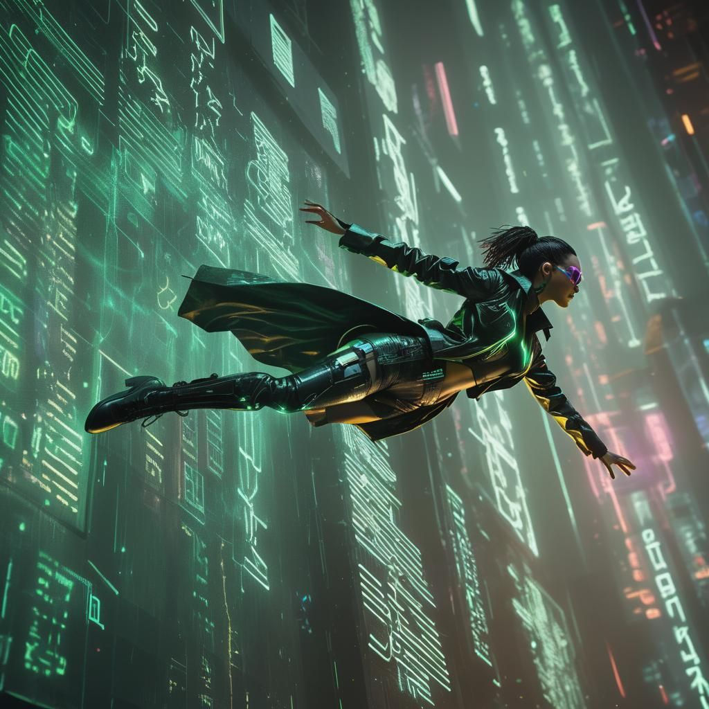 Black Trinity Leaps from Matrix Portal: Cyberpunk Art