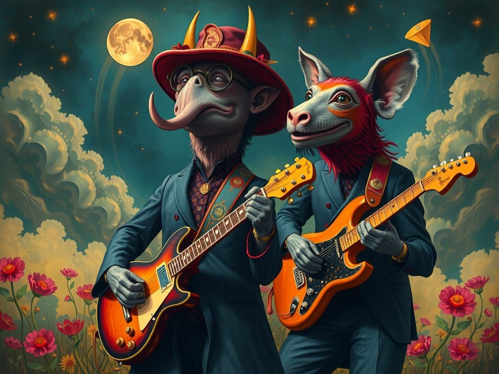 Quirky Primitivism: Animals Playing Guitars
