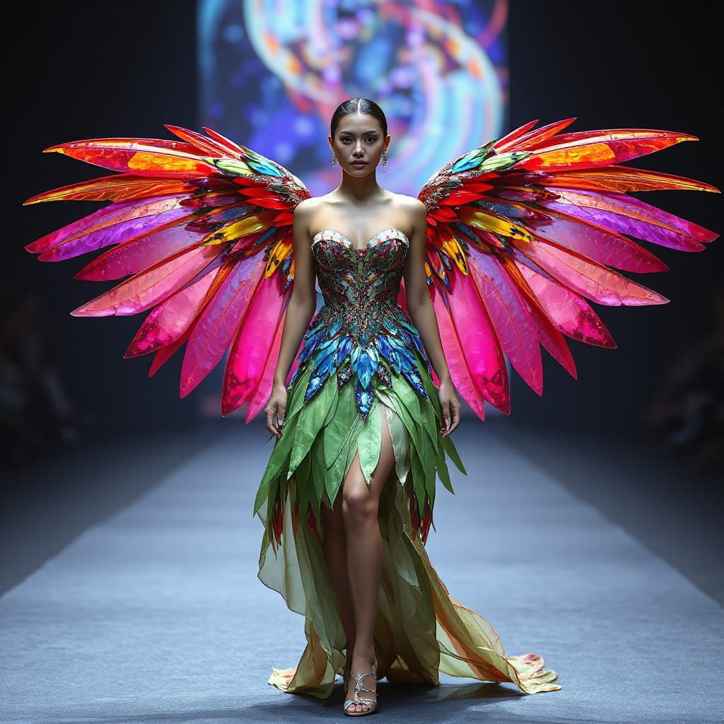 Galla Wing Dress on Wing Catwalk, Abstract Art