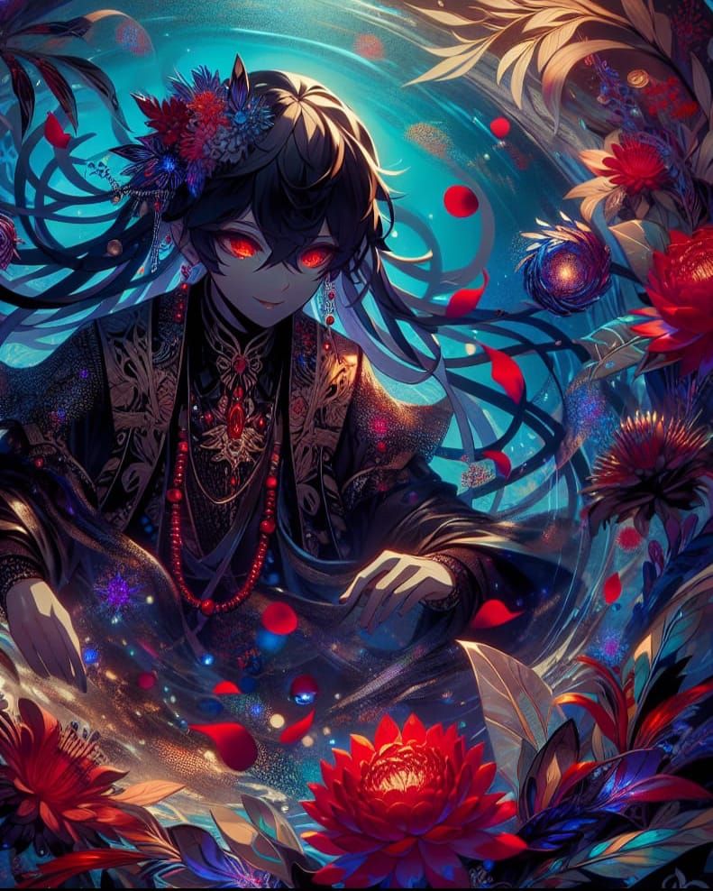 Anime Girl with White Dreads in Fantasy Art