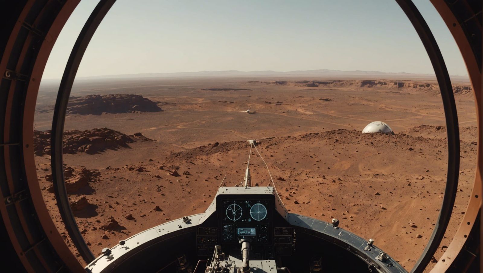 Mars Lander Vertical Landing Approach: Cinematic View