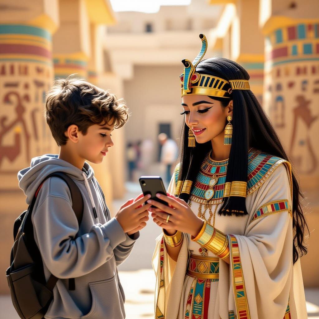 Egyptian Princess Learns TikTok: Digital Art