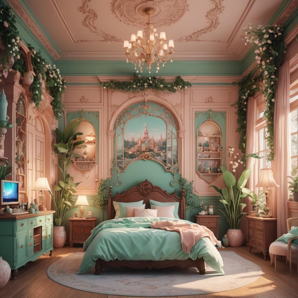 Dreamy Kawaii Bedroom in Pastel Colors