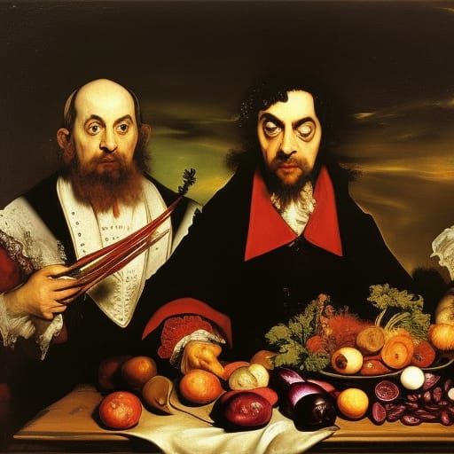 Vampire Grocery with Red Beans, in Oil Painting Style