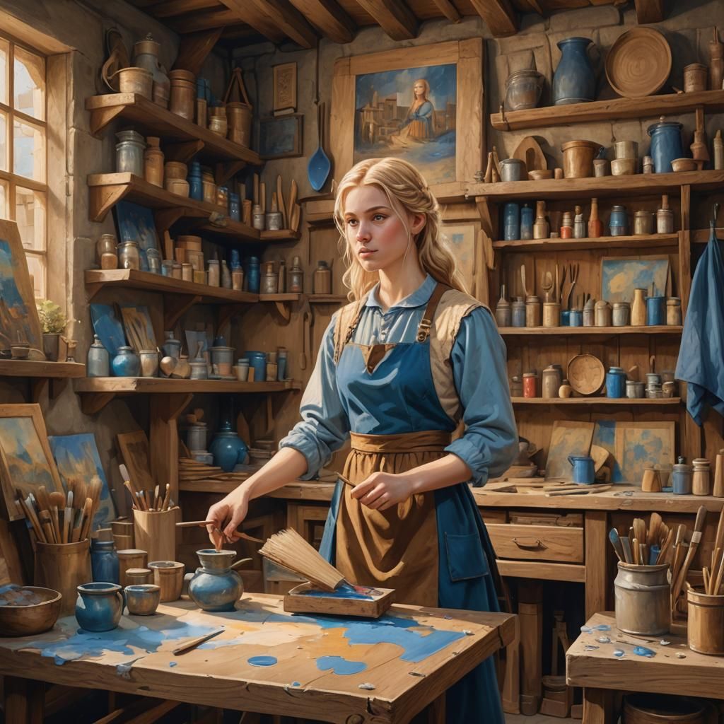 Medieval Paint Shop: Young Girl's Fantasy Illustration