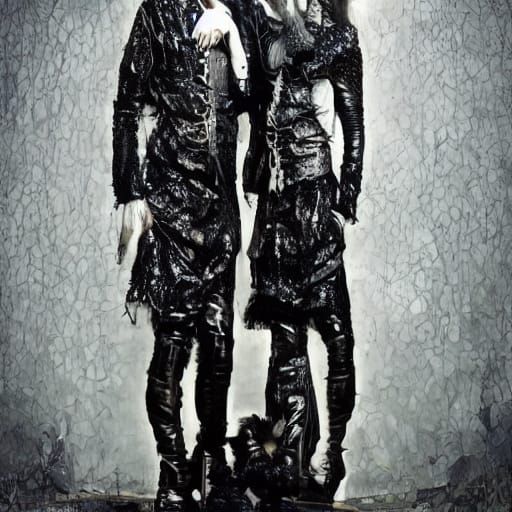 Gothic Romance Portrait in Moody Film Noir Style