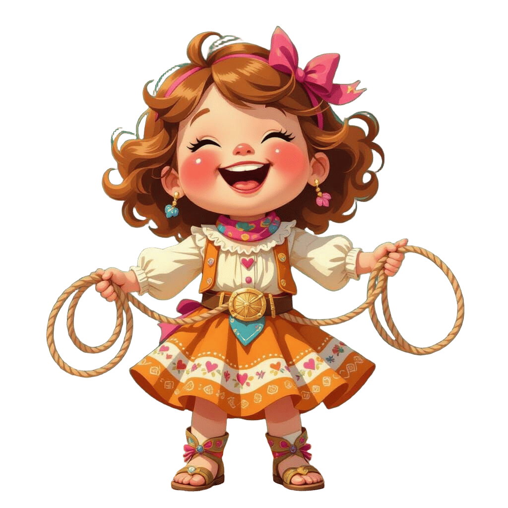 Whimsical Orange Cowgirl in Debbie Mumm Style