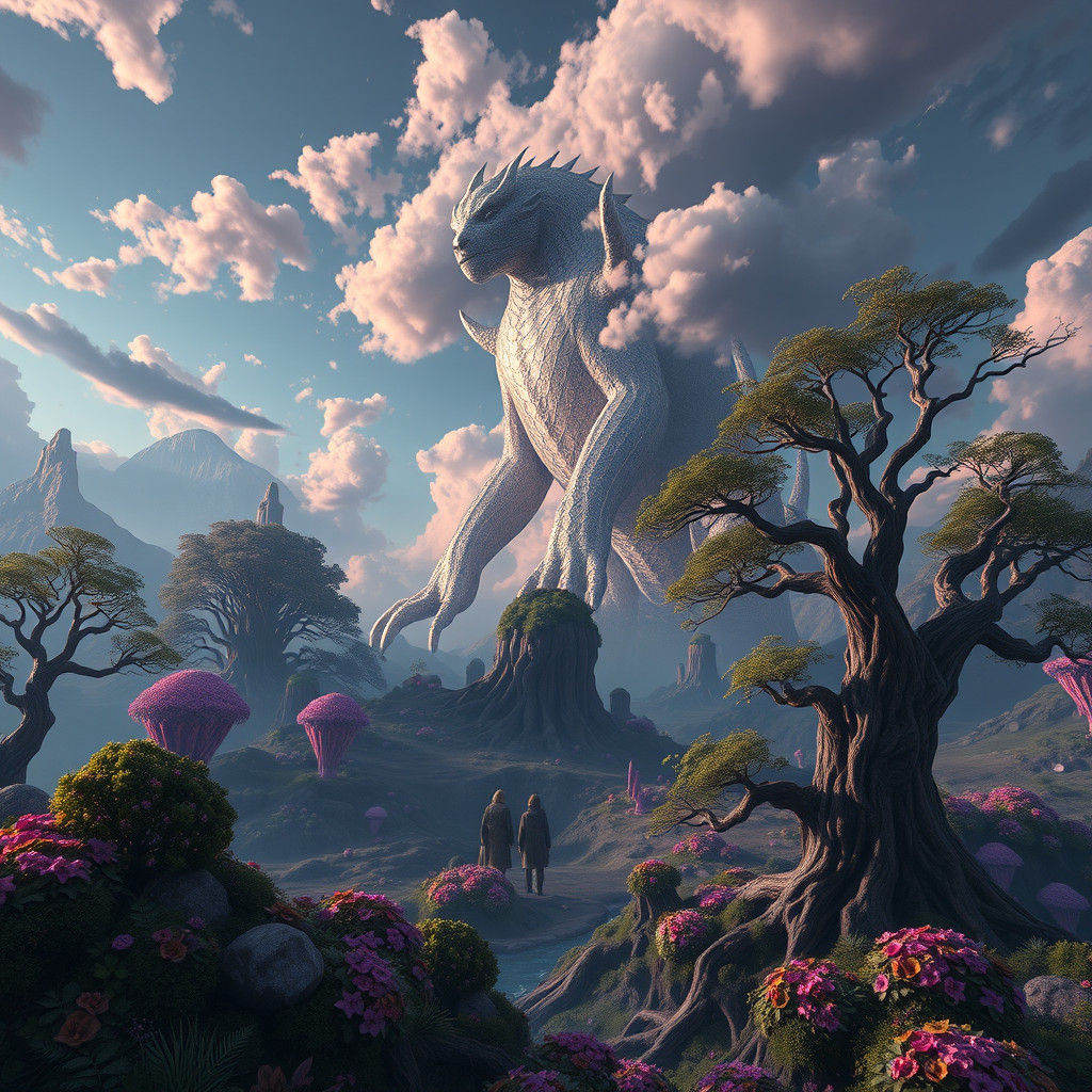 Mystical Giant in Aethoria: An Unreal Engine 5 Render