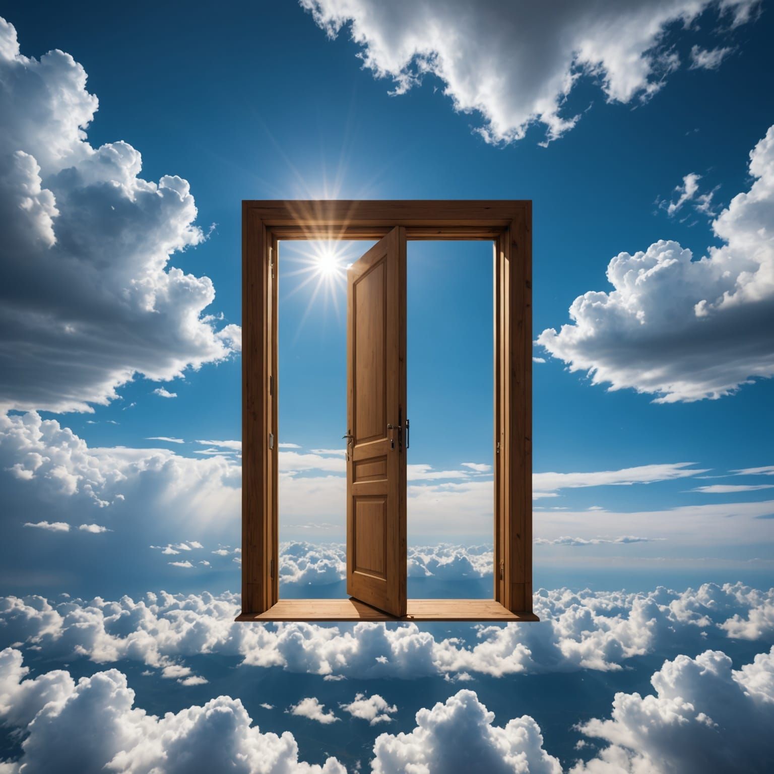 Mysterious Floating Door Opens to Unknown Sky Realm