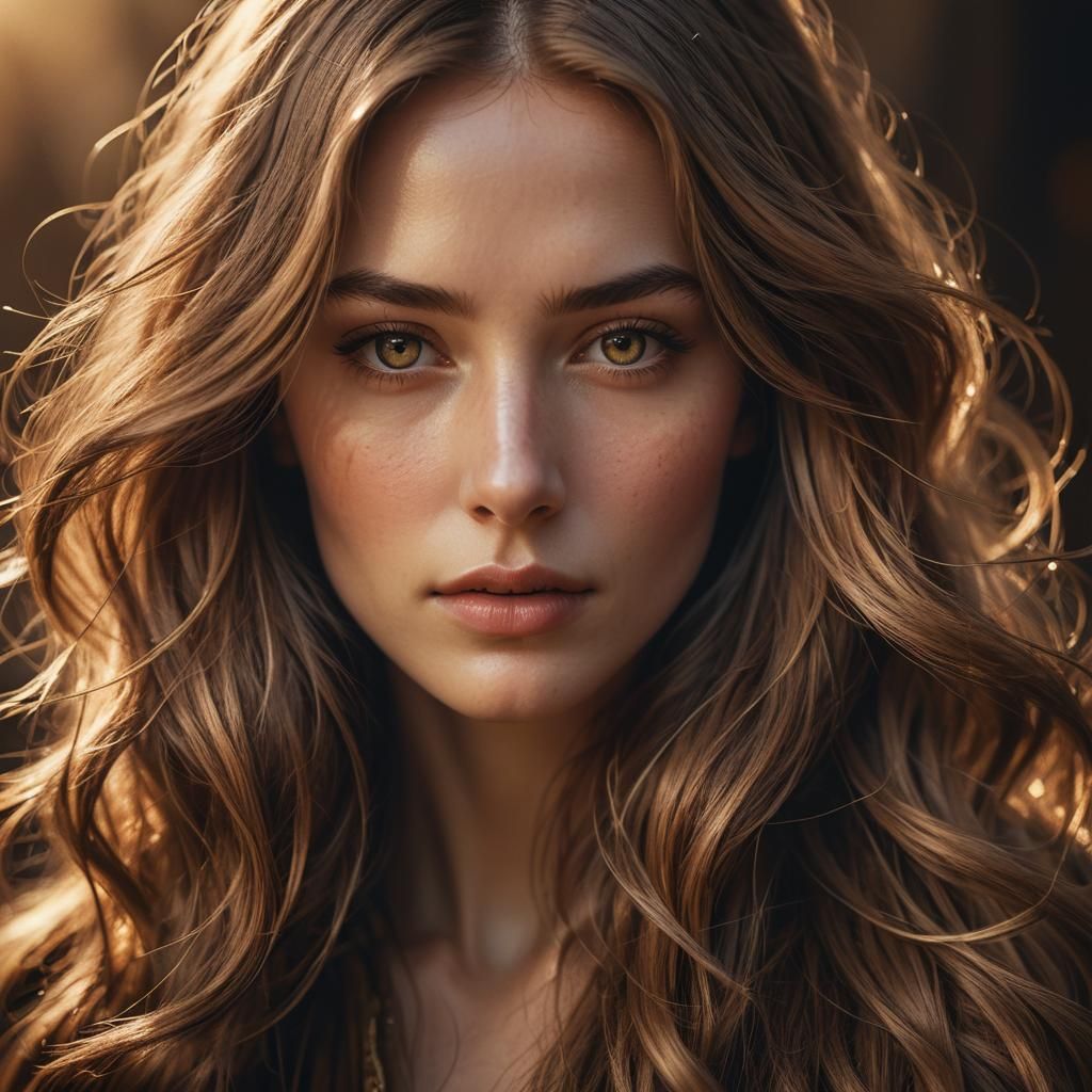 Stunning Woman Portrait in Soft Light, Hyper-Realistic