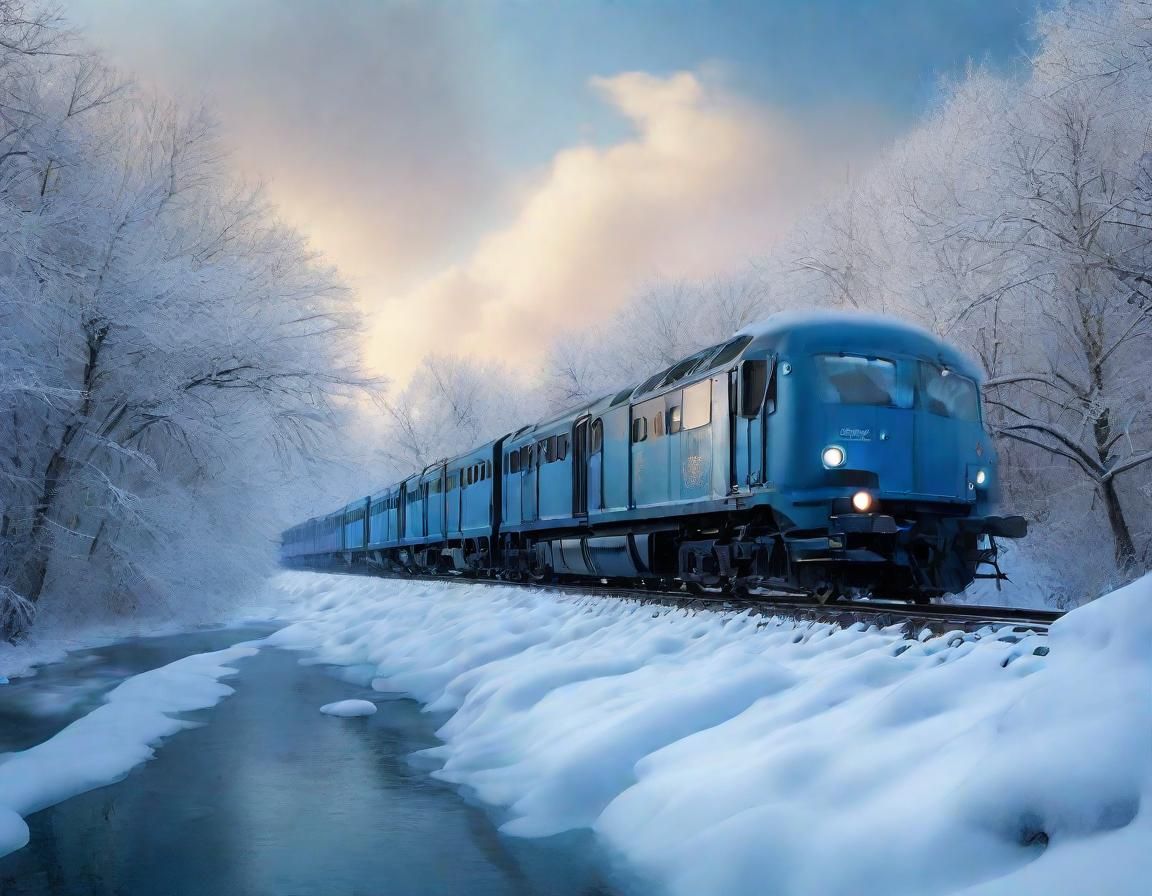 Diesel Train Powers Through Winter Wonderland